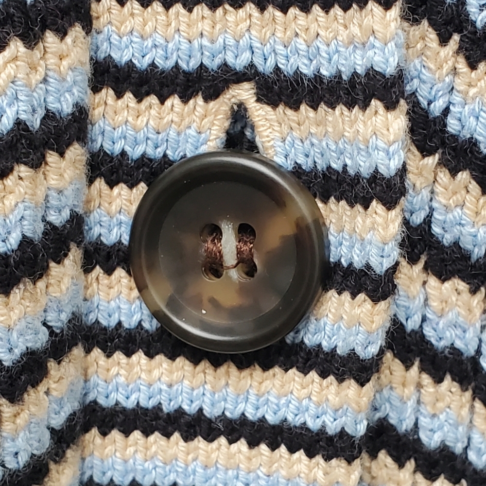 A.L.C. Caspian Striped Cardigan Patch Pockets Oversized Italian Yarn Size Small - Picture 9 of 14